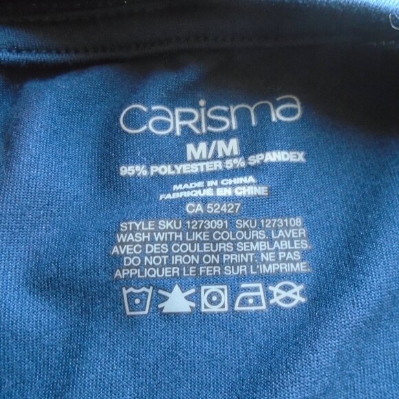 NAVY BLUE CARISMA LONG SLEEVE PULLOVER PAJAMA TOP SIZE MEDIUM WITH CAT DESIGN - Picture 3 of 3